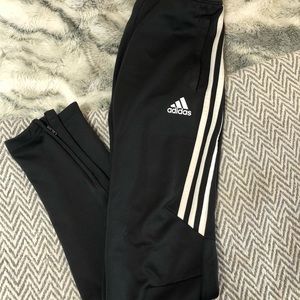 charcoal grey adidas warm up pants